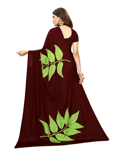 Maroon Coloured Crepe Printed Casual saree | Sudathi