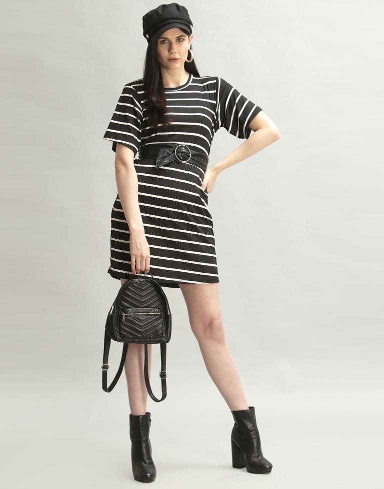 Classy Black Stripe Dress | Sudathi