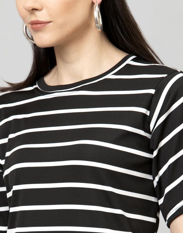 Classy Black Stripe Dress | Sudathi
