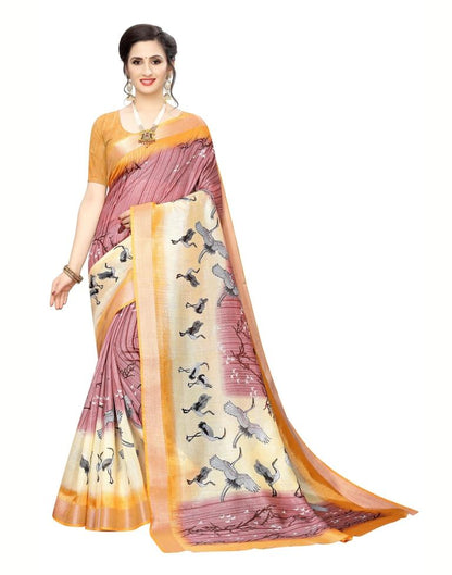 Rose Brown Chanderi Silk Saree | Sudathi