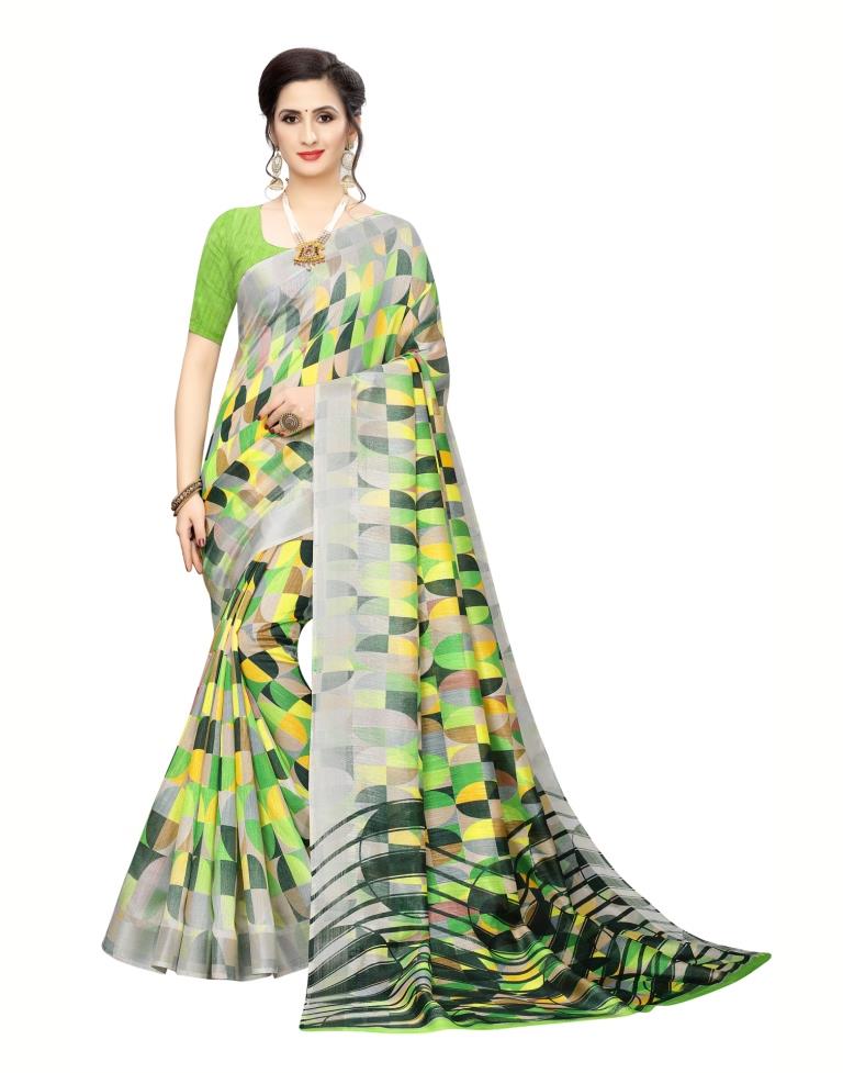 Green Chanderi Silk Saree | Sudathi