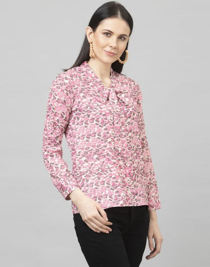 Fantastic Pink Coloured Digital Printed Crepe Tops | Leemboodi