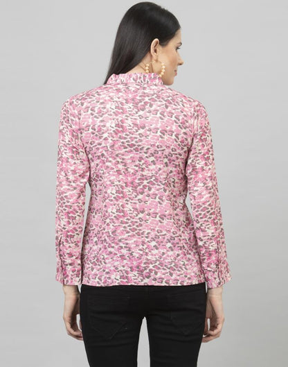 Fantastic Pink Coloured Digital Printed Crepe Tops | Leemboodi