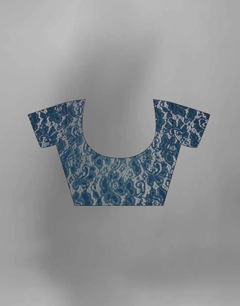 Ocean Green Coloured Russell Net Partywear saree | Leemboodi