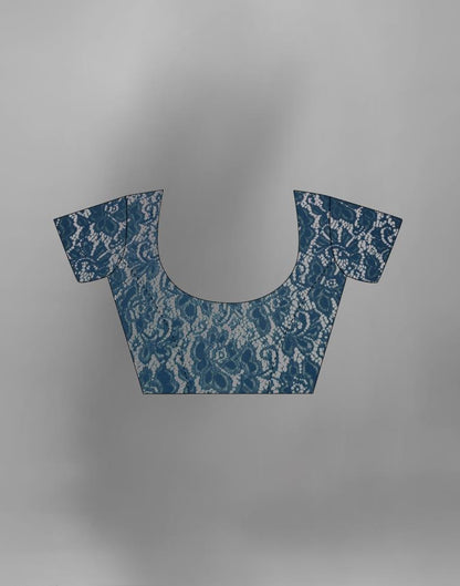 Ocean Green Coloured Russell Net Partywear saree | Leemboodi