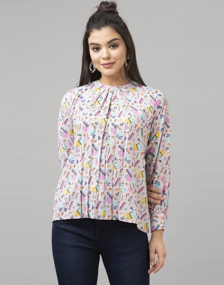 Amiable Multicoloured Digital Printed Summer Cool Tops | Leemboodi