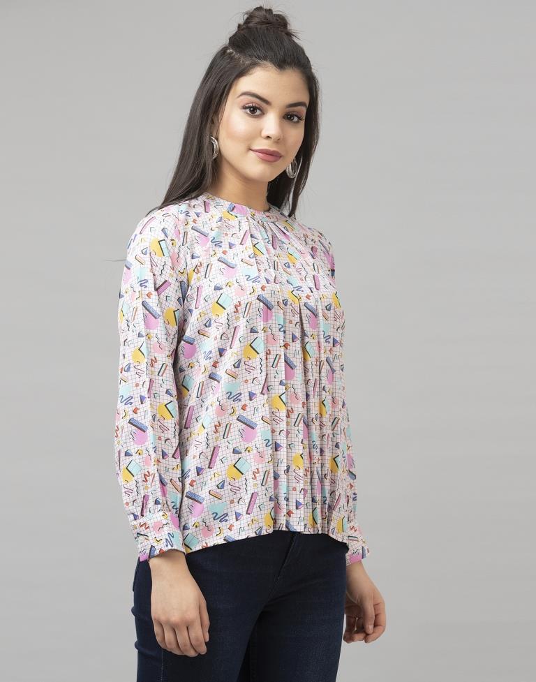 Amiable Multicoloured Digital Printed Summer Cool Tops | Leemboodi