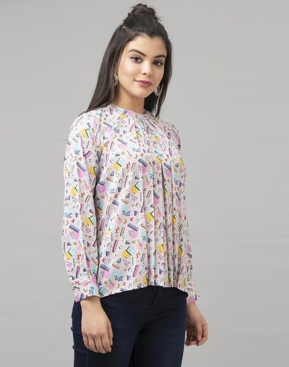 Amiable Multicoloured Digital Printed Summer Cool Tops | Leemboodi