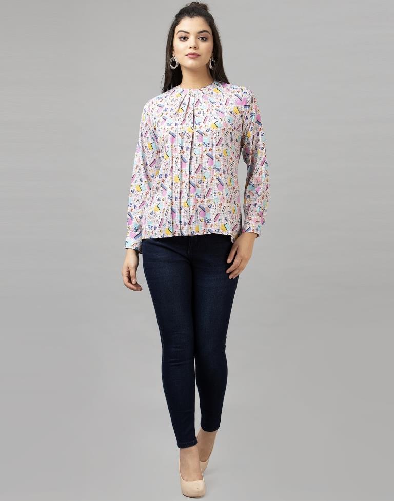 Amiable Multicoloured Digital Printed Summer Cool Tops | Leemboodi