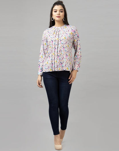 Amiable Multicoloured Digital Printed Summer Cool Tops | Leemboodi