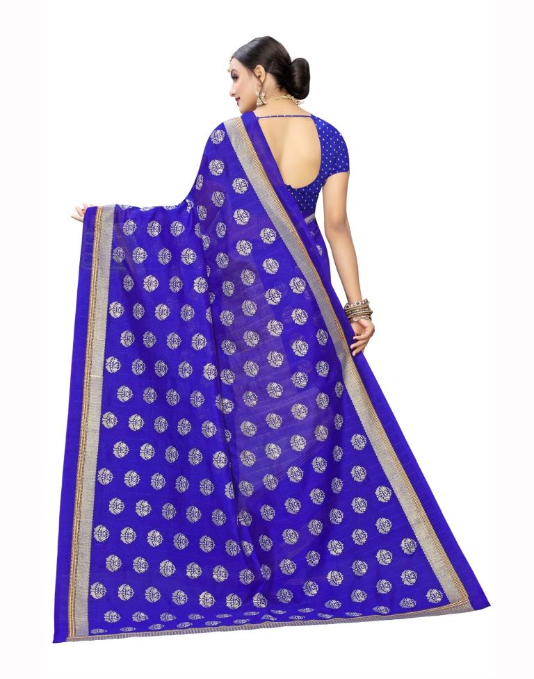 Royal Blue Coloured Silk Printed Casual saree | Leemboodi