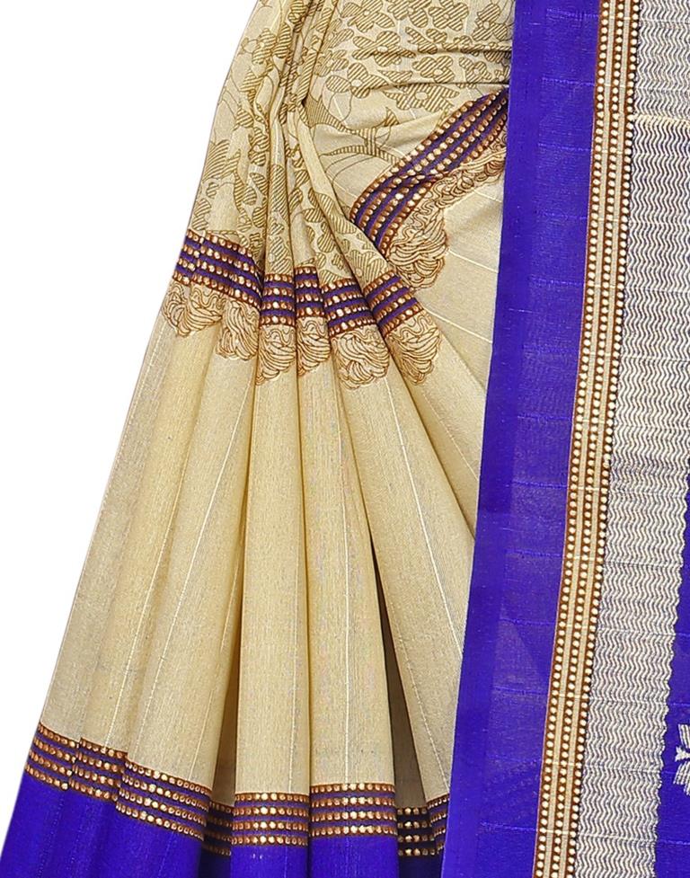 Royal Blue Coloured Silk Printed Casual saree | Leemboodi
