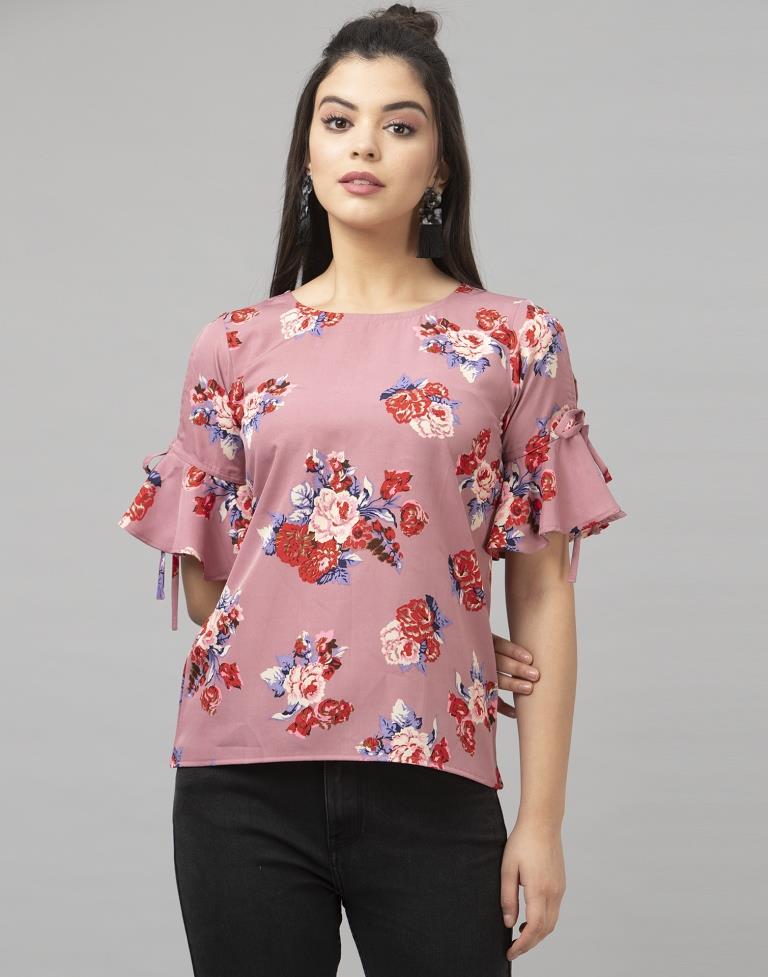 Dusty Pink Printed Top | Sudathi