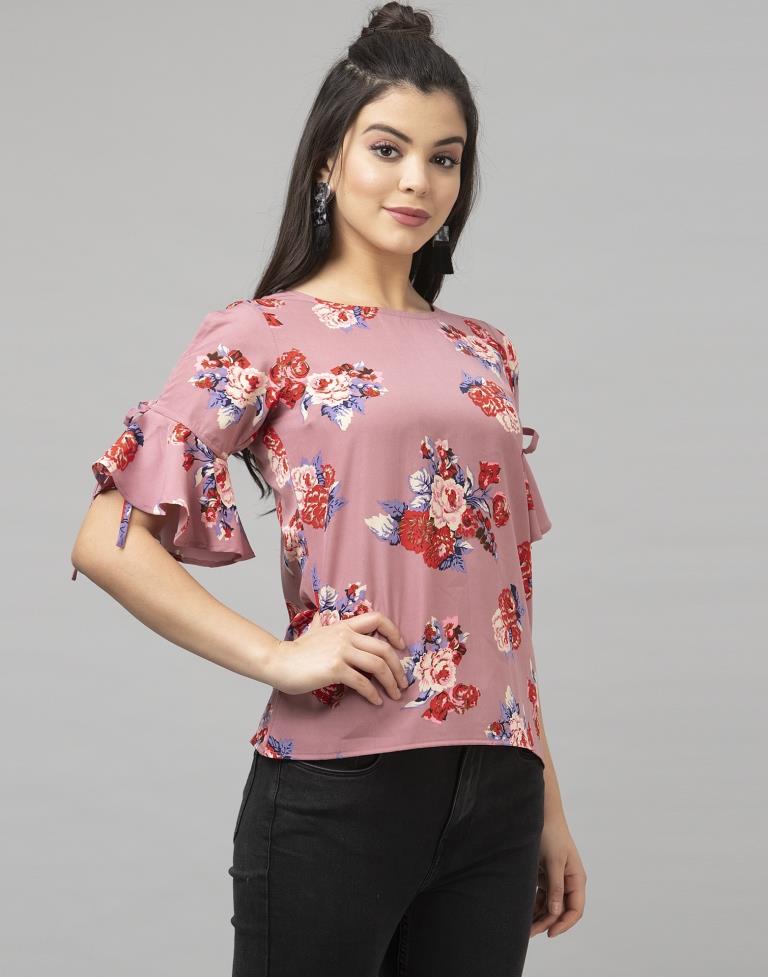 Dusty Pink Printed Top | Sudathi