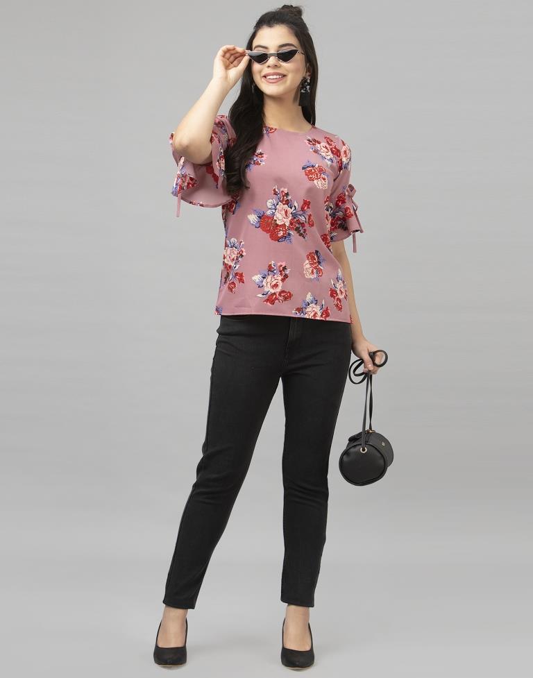 Dusty Pink Printed Top | Sudathi