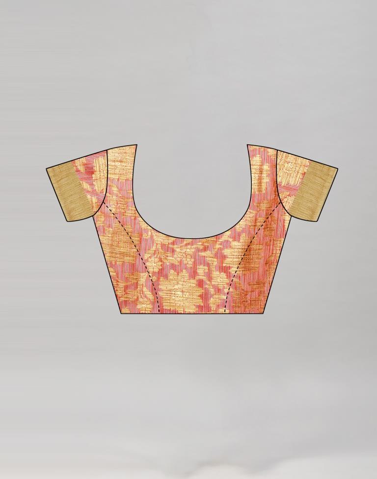 Pink Coloured Cotton Silk Woven Partywear saree | Leemboodi