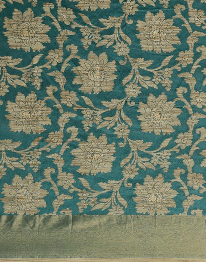 Turquoise Coloured Cotton Silk Woven Partywear saree | Leemboodi