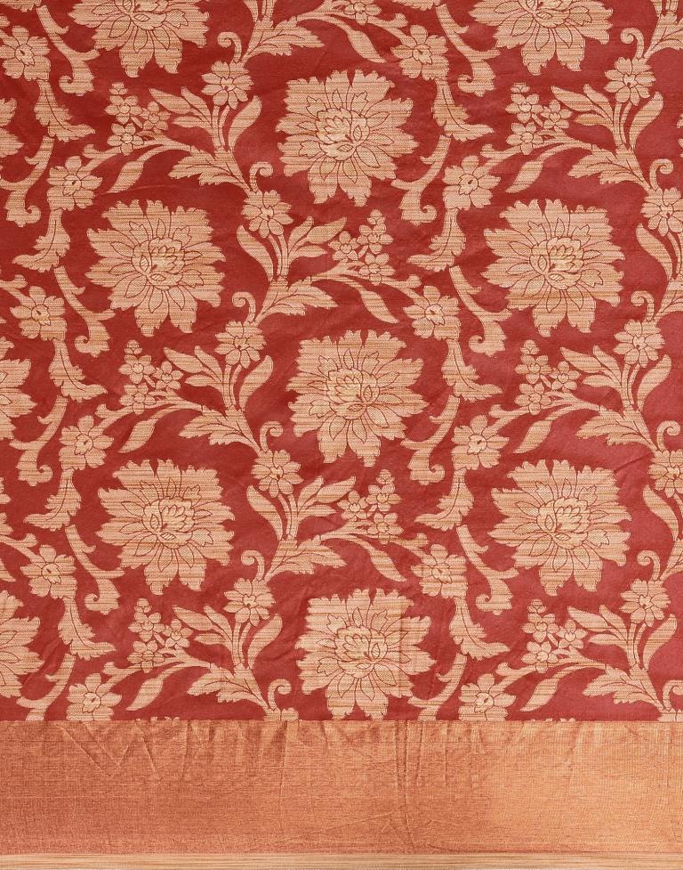 Red Coloured Cotton Silk Woven Partywear saree | Sudathi