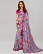 Purple Printed Georgette Saree