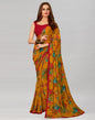 Yellow  Printed Georgette Saree