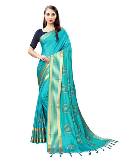 Blue Coloured Art Silk Emberoidered Partywear saree | Sudathi