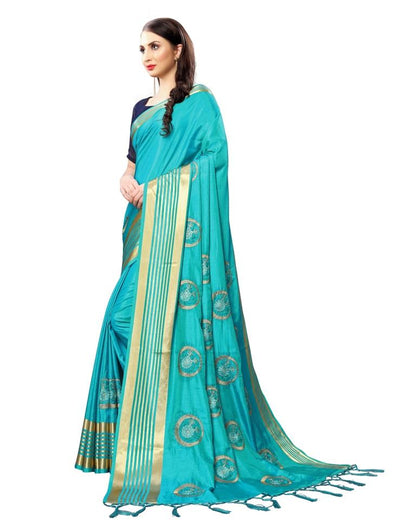 Blue Coloured Art Silk Emberoidered Partywear saree | Sudathi