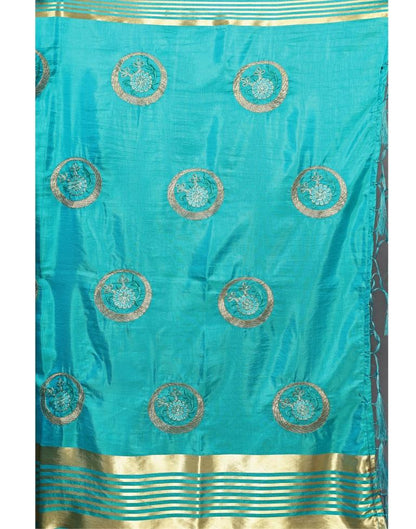 Blue Coloured Art Silk Emberoidered Partywear saree | Sudathi