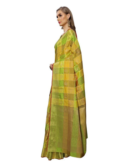 Green Coloured Poly Silk Jacquard Partywear saree | Leemboodi