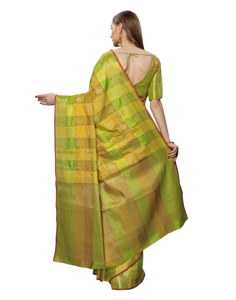 Green Coloured Poly Silk Jacquard Partywear saree | Leemboodi