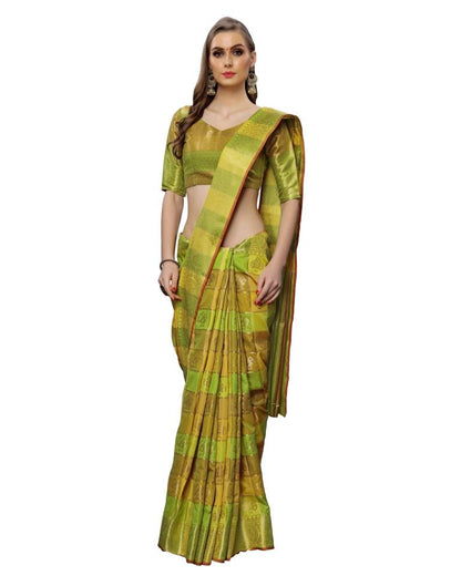 Green Coloured Poly Silk Jacquard Partywear saree | Leemboodi