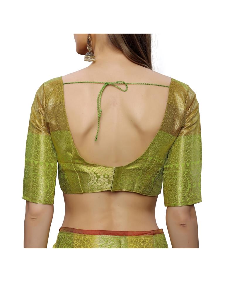 Green Coloured Poly Silk Jacquard Partywear saree | Leemboodi