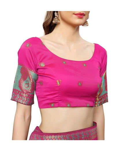 Pink Coloured Poly Silk Jacquard Partywear saree | Sudathi