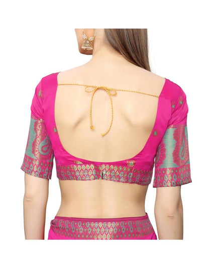 Pink Coloured Poly Silk Jacquard Partywear saree | Sudathi