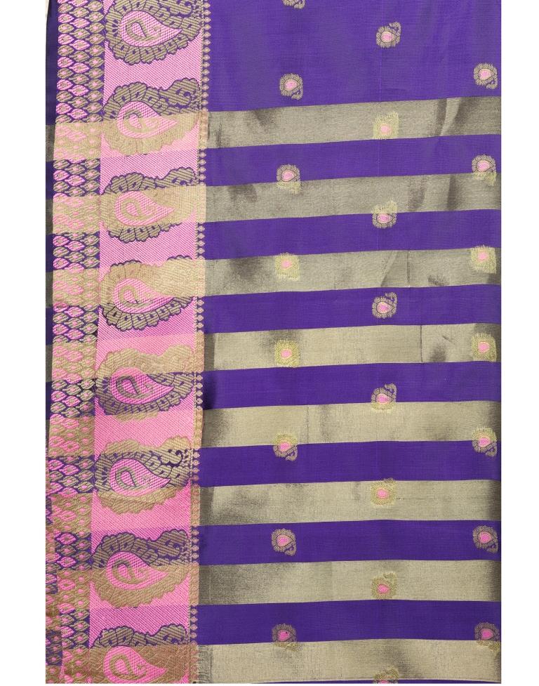 Purple Coloured Poly Silk Jacquard Partywear saree | Leemboodi