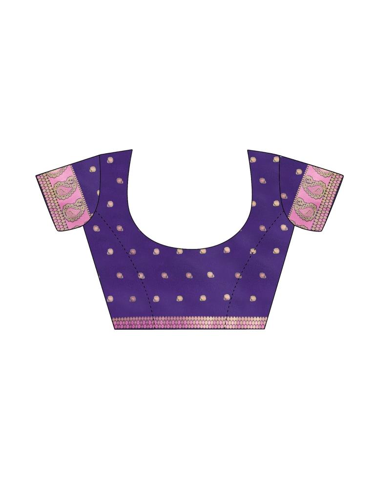 Purple Coloured Poly Silk Jacquard Partywear saree | Leemboodi