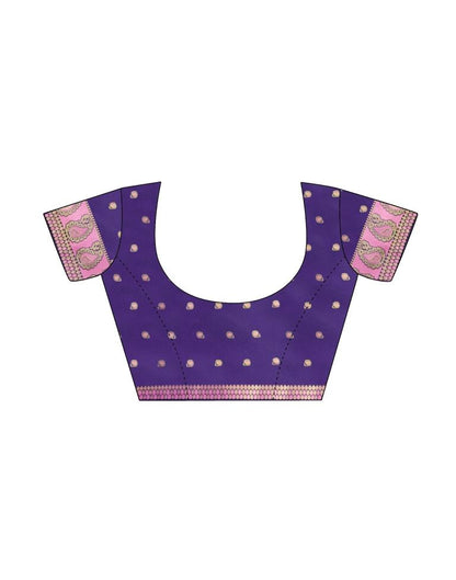 Purple Coloured Poly Silk Jacquard Partywear saree | Leemboodi