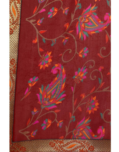 Maroon Printed Georgette Saree