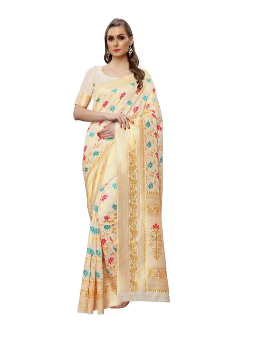 Beige Silk Saree | Sudathi