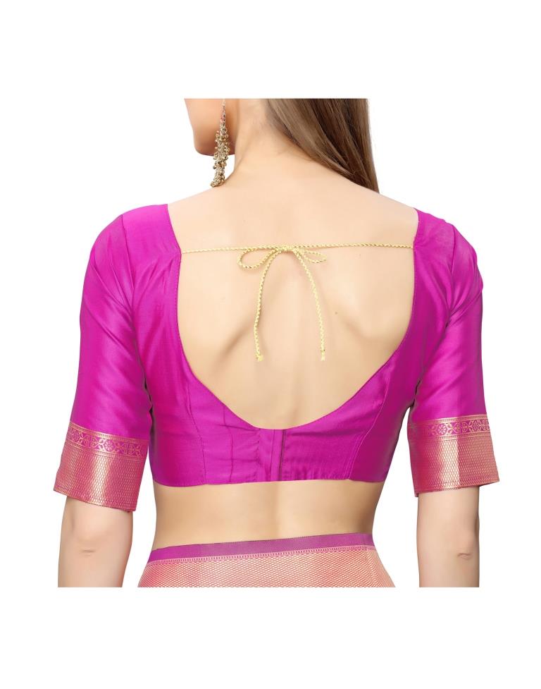 Pink Coloured Poly Silk Jacquard Partywear saree | Leemboodi