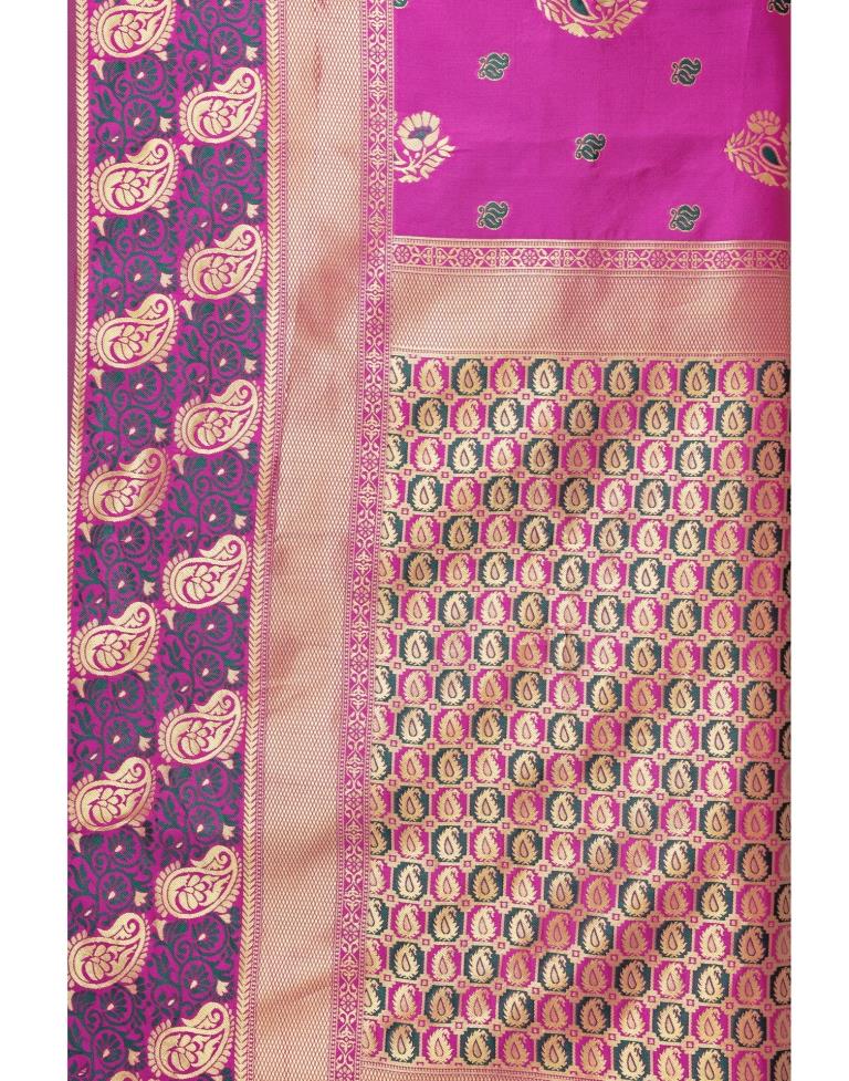 Pink Coloured Poly Silk Jacquard Partywear saree | Leemboodi