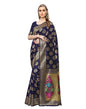 Navy Blue Coloured Poly Silk Jacquard Partywear saree | Sudathi