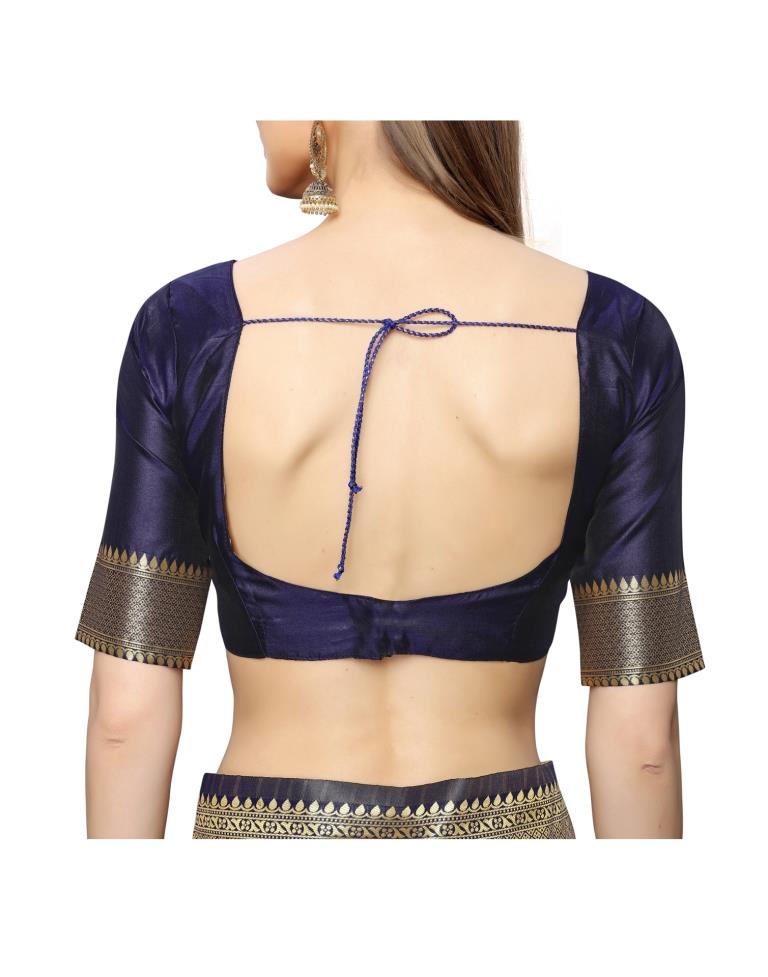 Navy Blue Coloured Poly Silk Jacquard Partywear saree | Sudathi