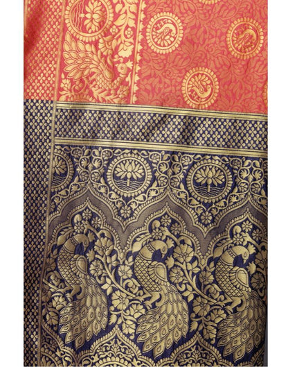 Magenta Coloured Poly Silk Banarasi Jacquard Casual saree | Sudathi