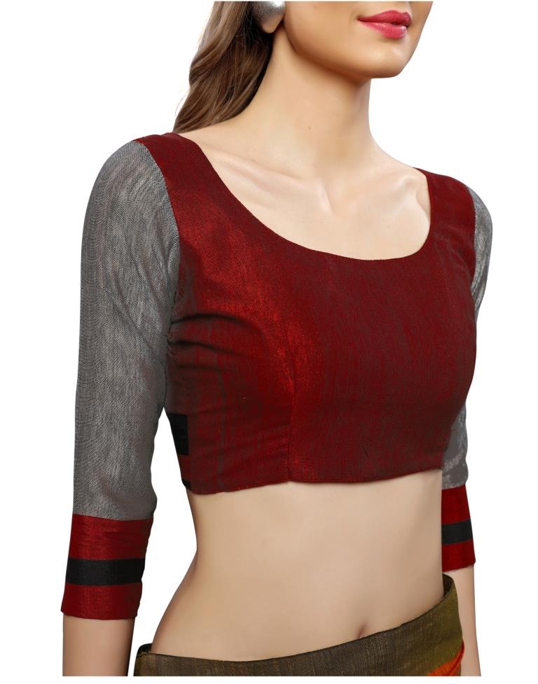 Grey Coloured Poly Cotton Woven Stripes Casual saree | Sudathi