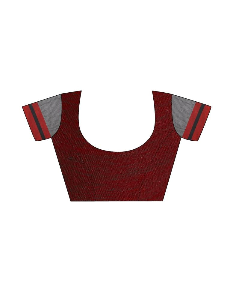 Grey Coloured Poly Cotton Woven Stripes Casual saree | Sudathi