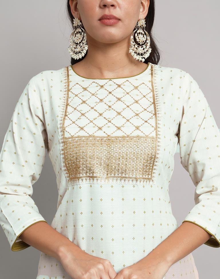 White Cotton Plain Kurta Set With Dupatta