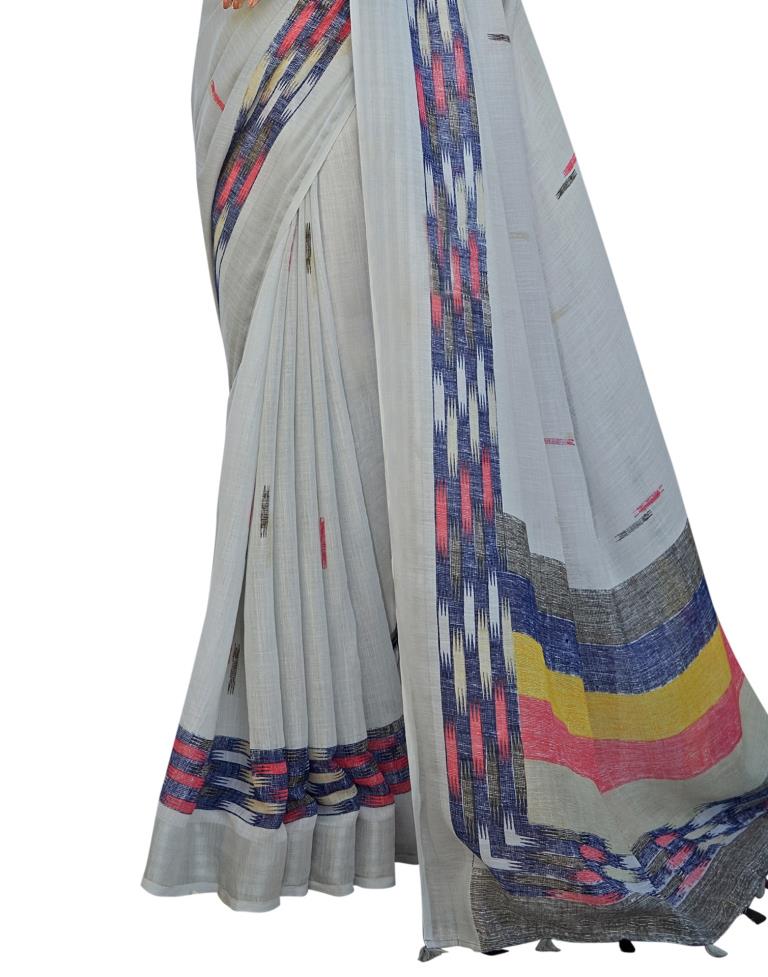 Grey Coloured Khadi Cotton Woven Casual saree | Sudathi