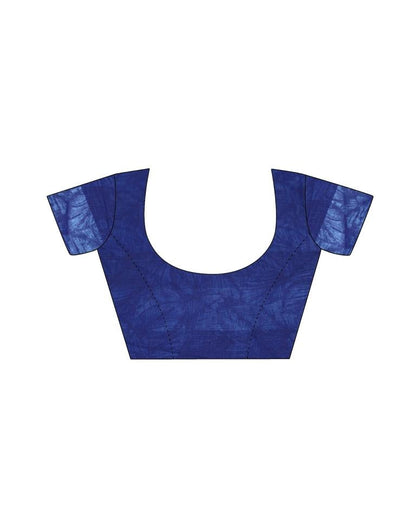 Blue Printed Silk Saree