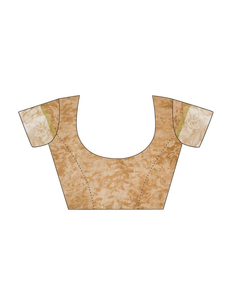 Peach Coloured Poly Cotton Printed Casual saree | Leemboodi