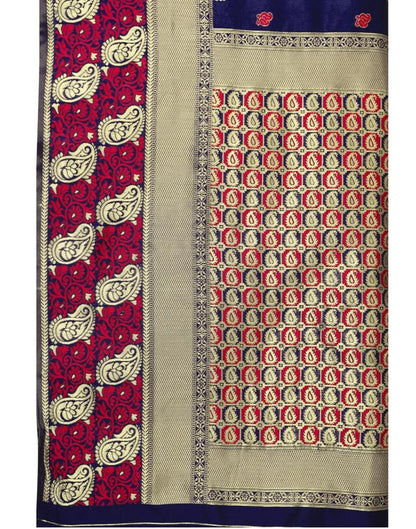 Navy Blue Coloured Poly Silk Jacquard Partywear saree | Leemboodi